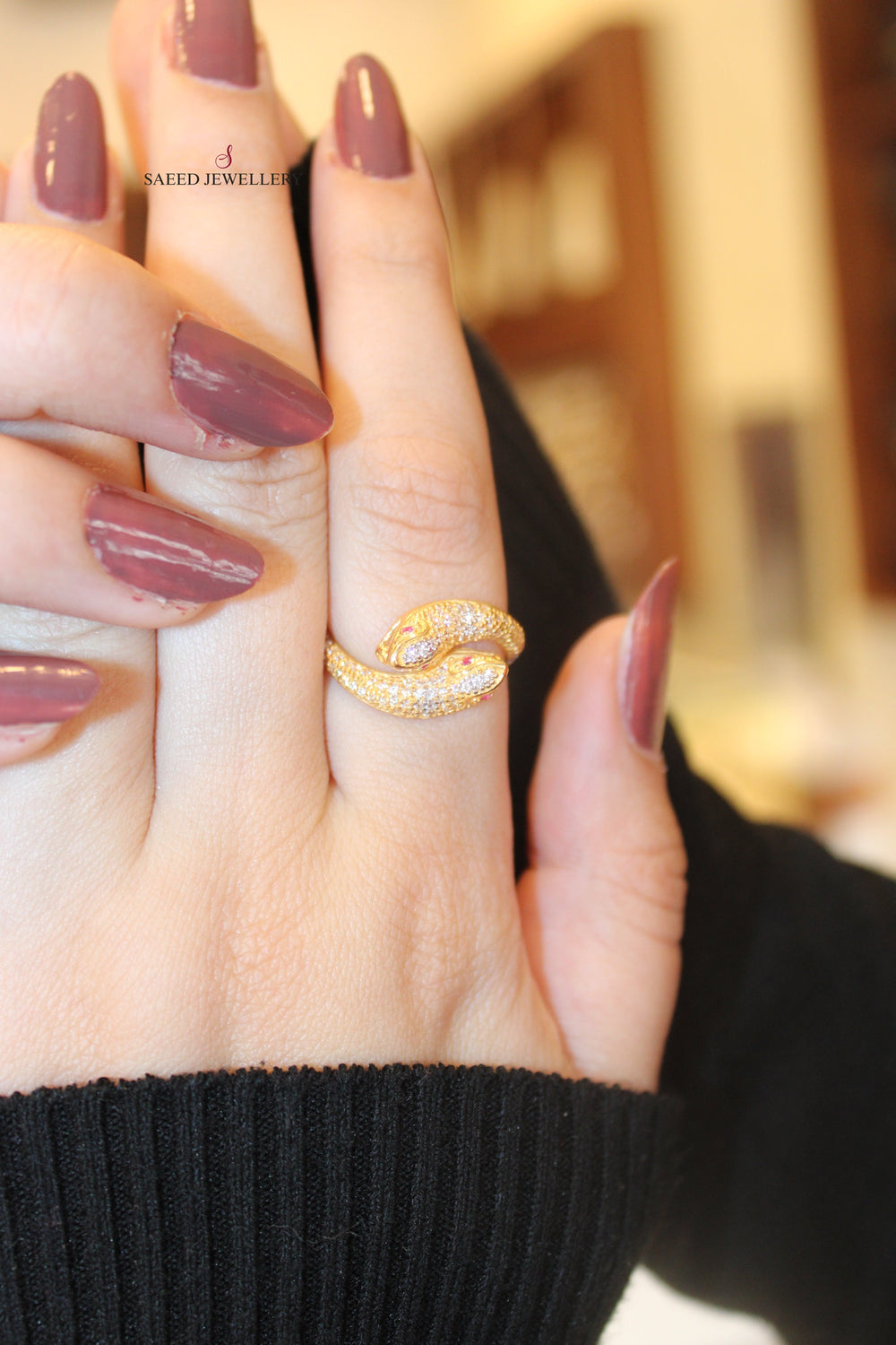21K Gold Snake Ring by Saeed Jewelry - Image 2
