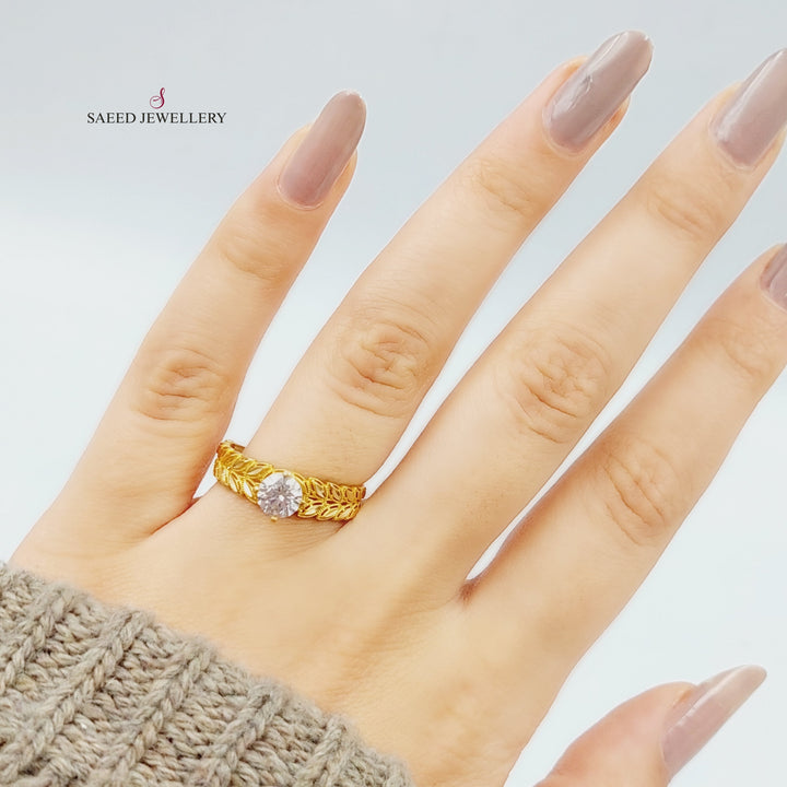21K Gold Solitaire Engagement Ring by Saeed Jewelry - Image 4