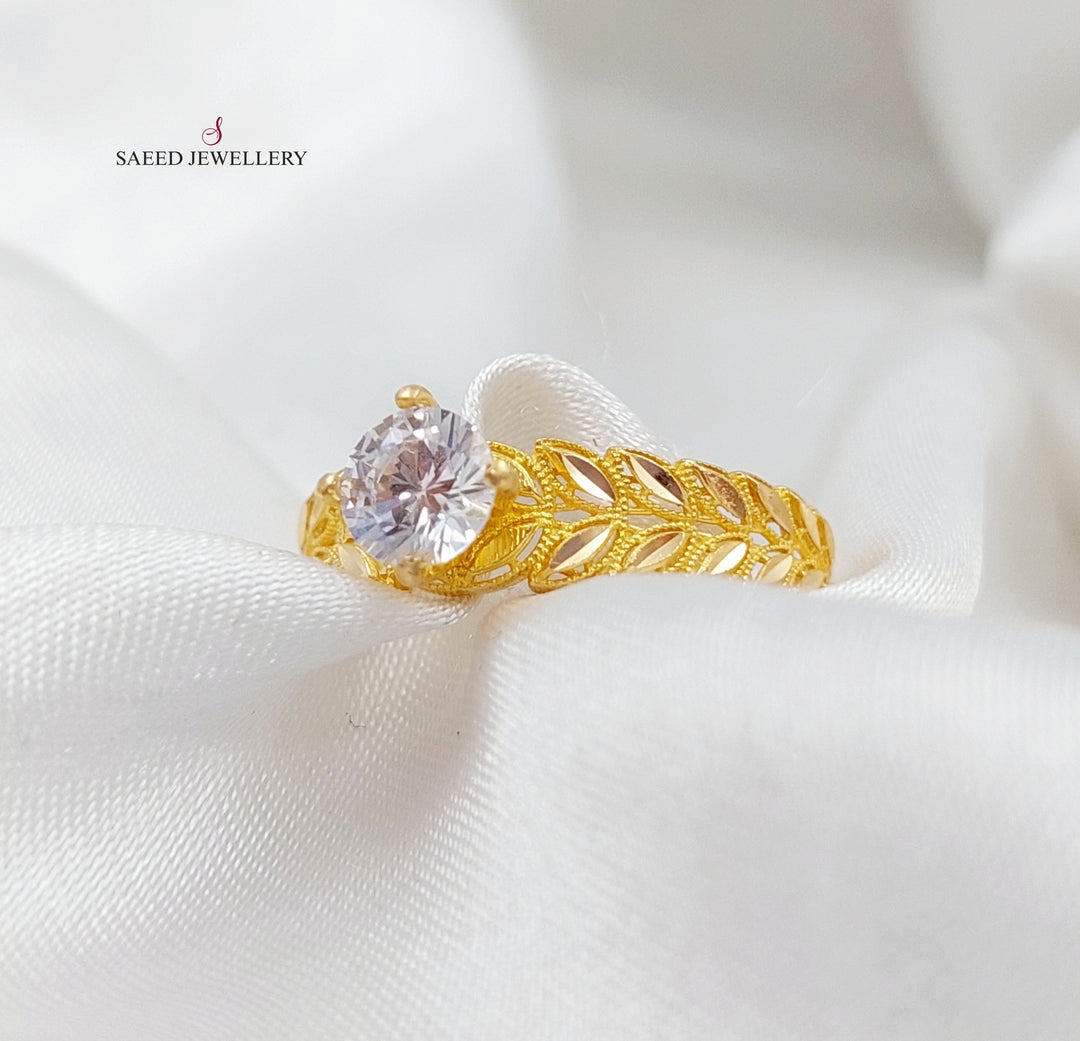 21K Gold Solitaire Engagement Ring by Saeed Jewelry - Image 5