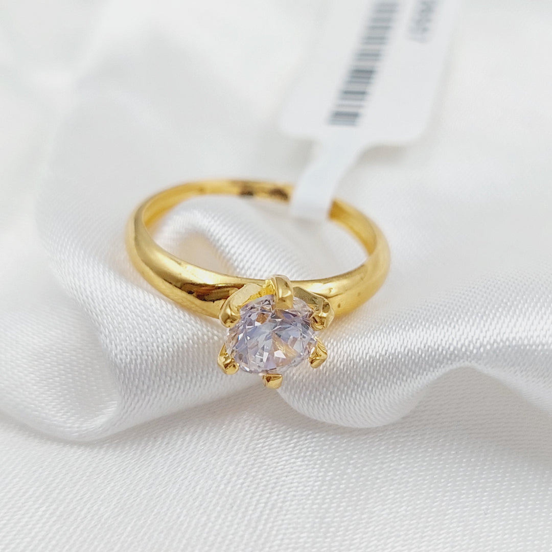 21K Gold Solitaire Engagement Ring by Saeed Jewelry - Image 3