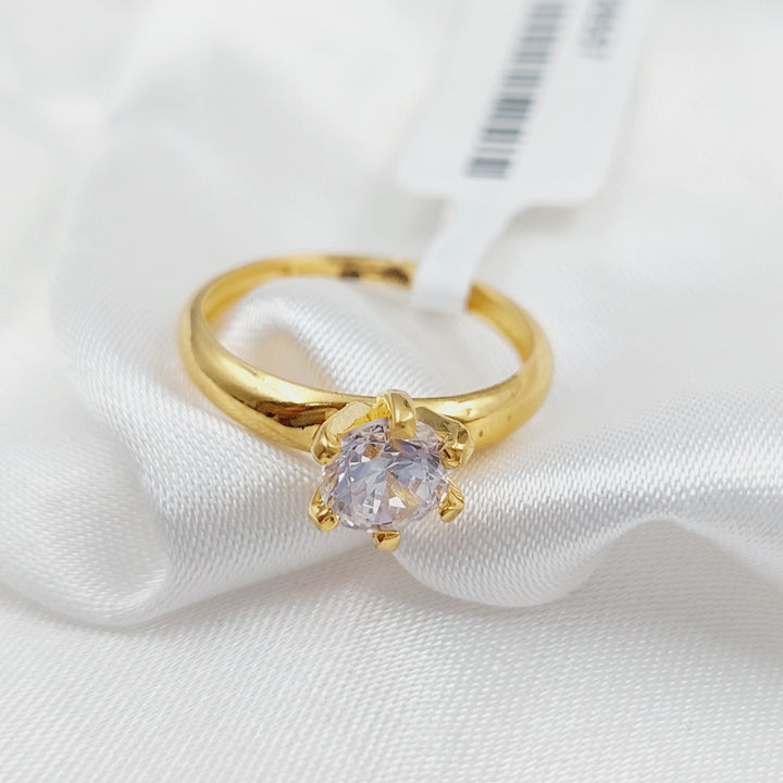 21K Gold Solitaire Engagement Ring by Saeed Jewelry - Image 3