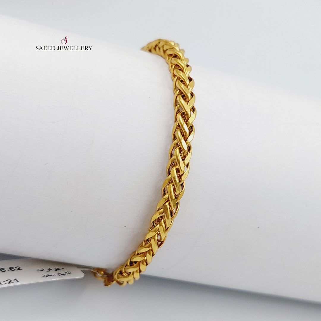 21K Gold Franco Bracelet by Saeed Jewelry - Image 2