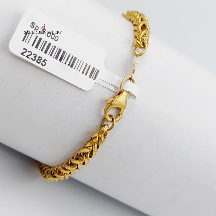 21K Gold Franco Bracelet by Saeed Jewelry - Image 5