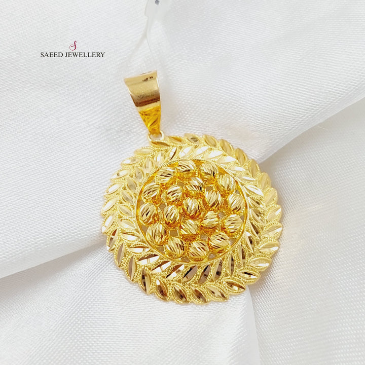 21K Gold Spike Balls Pendant by Saeed Jewelry - Image 4