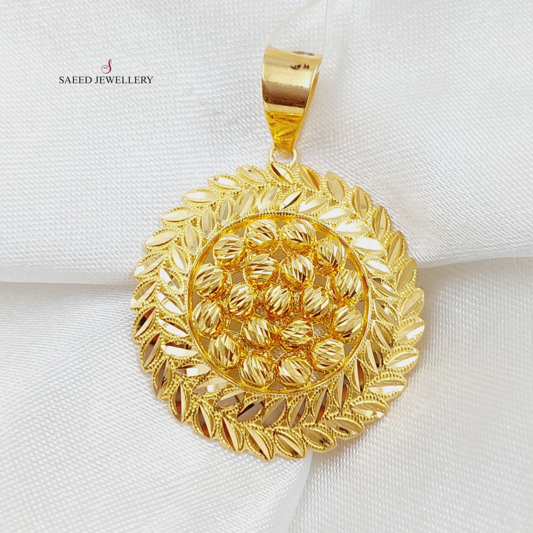 21K Gold Spike Balls Pendant by Saeed Jewelry - Image 1