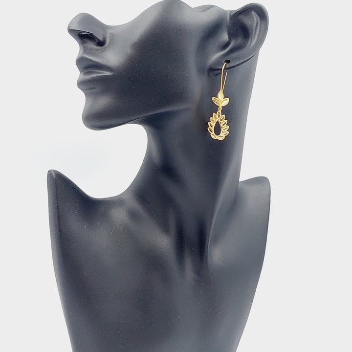 21K Gold Spike Earrings by Saeed Jewelry - Image 3