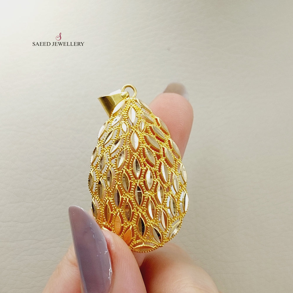 21K Gold Spike Pendant by Saeed Jewelry - Image 2