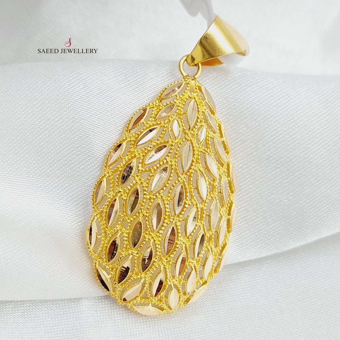 21K Gold Spike Pendant by Saeed Jewelry - Image 3