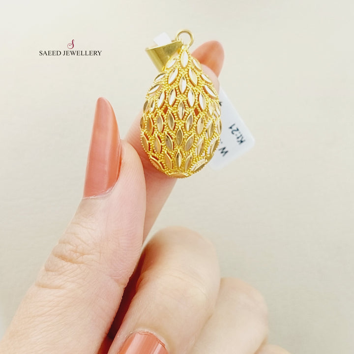 21K Gold Spike Pendant by Saeed Jewelry - Image 2