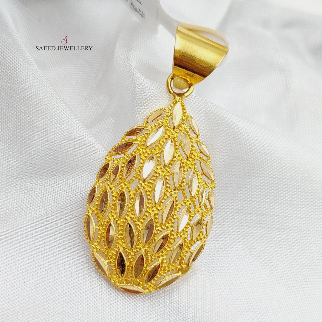 21K Gold Spike Pendant by Saeed Jewelry - Image 3