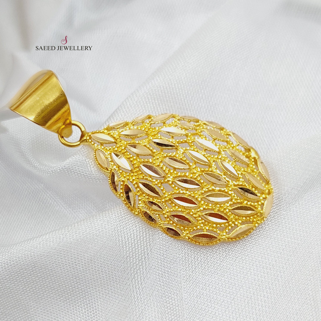 21K Gold Spike Pendant by Saeed Jewelry - Image 4