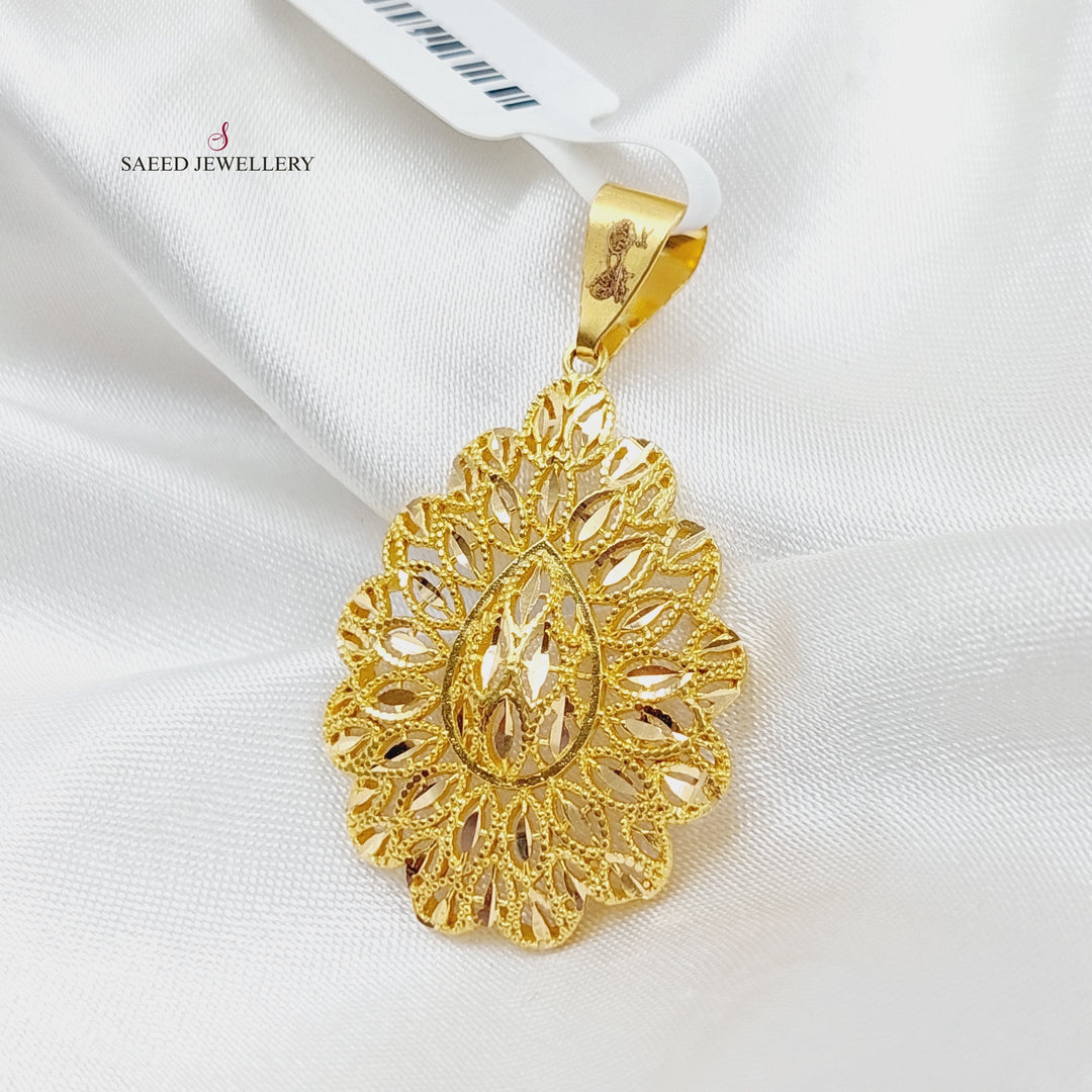 21K Gold Spike Pendant by Saeed Jewelry - Image 3