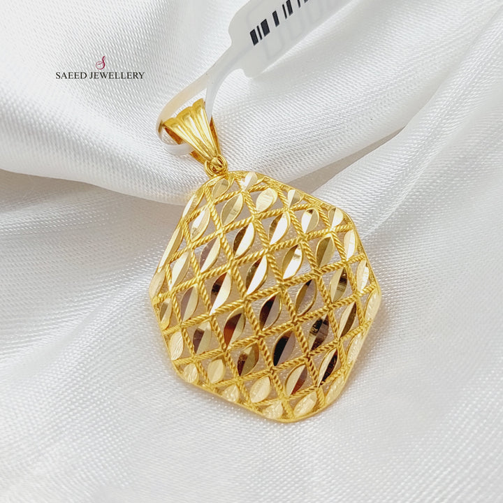 21K Gold Spike Pendant by Saeed Jewelry - Image 3