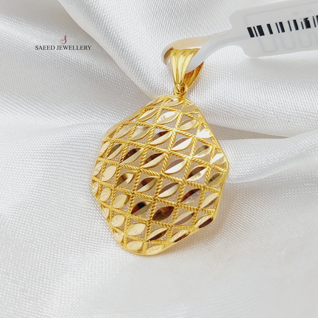 21K Gold Spike Pendant by Saeed Jewelry - Image 4