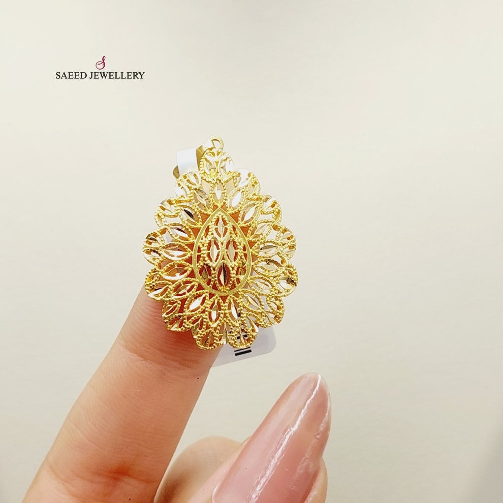 21K Spike Pendant Made of 21K Yellow Gold by Saeed Jewelry-27112