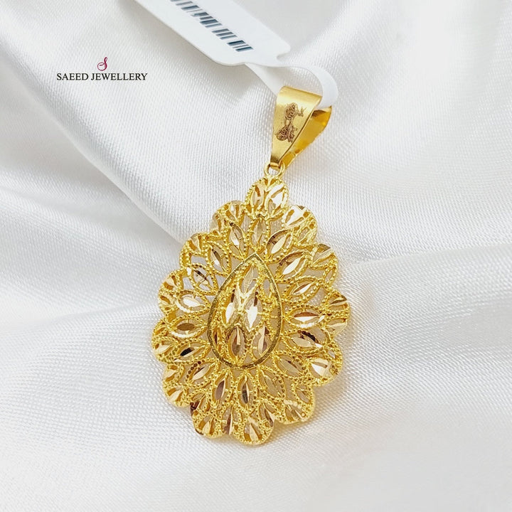 21K Gold Spike Pendant by Saeed Jewelry - Image 6