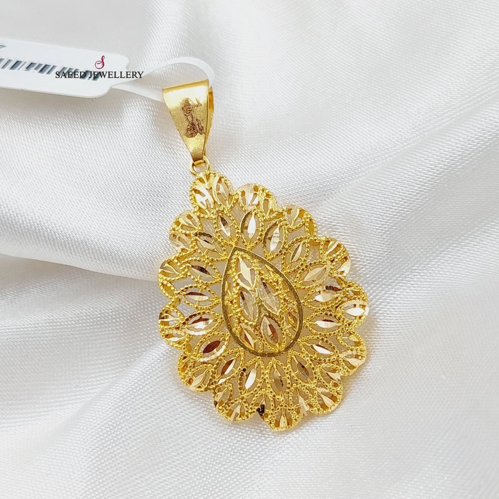 21K Spike Pendant Made of 21K Yellow Gold by Saeed Jewelry-27112