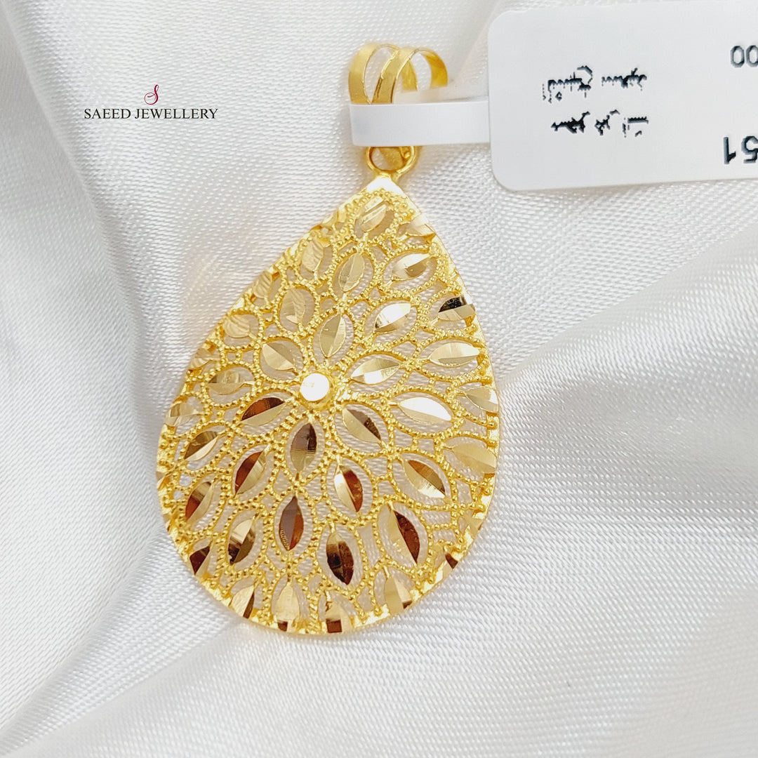 21K Gold Spike Pendant by Saeed Jewelry - Image 3