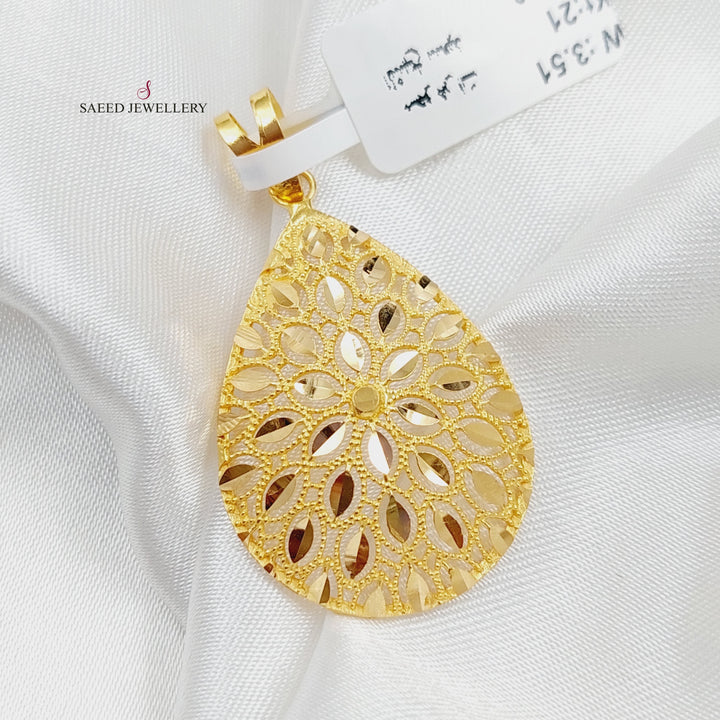 21K Gold Spike Pendant by Saeed Jewelry - Image 1