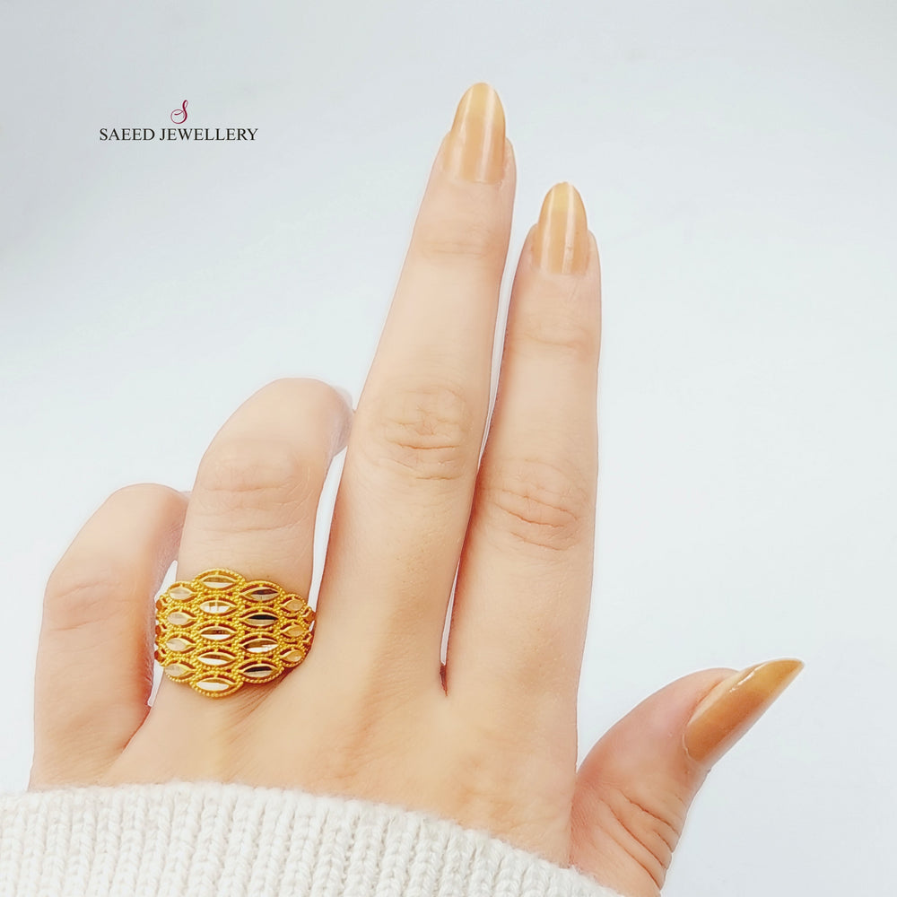 21K Spike Ring Made of 21K Yellow Gold by Saeed Jewelry-25470
