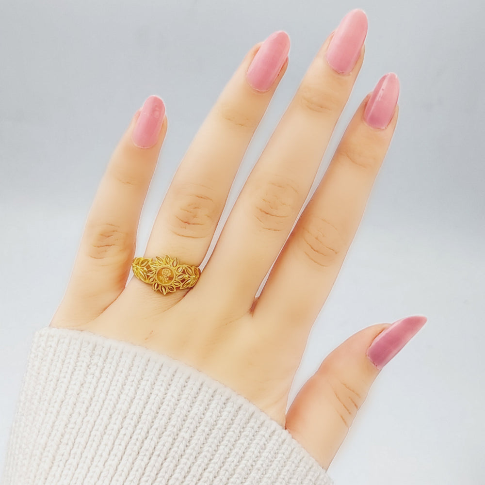 21K Spike Ring Made of 21K Yellow Gold by Saeed Jewelry-25683
