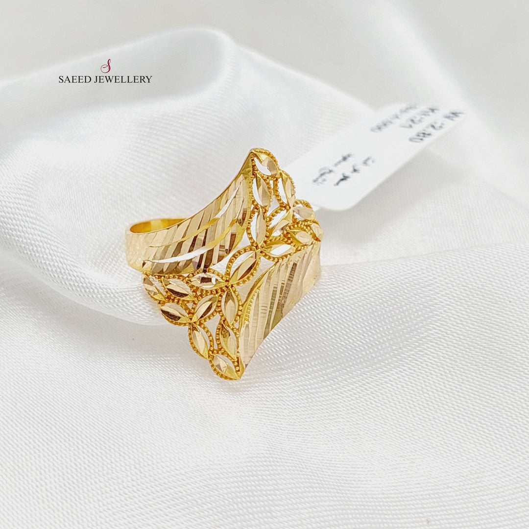 21K Spike Ring Made of 21K Yellow Gold by Saeed Jewelry-27305