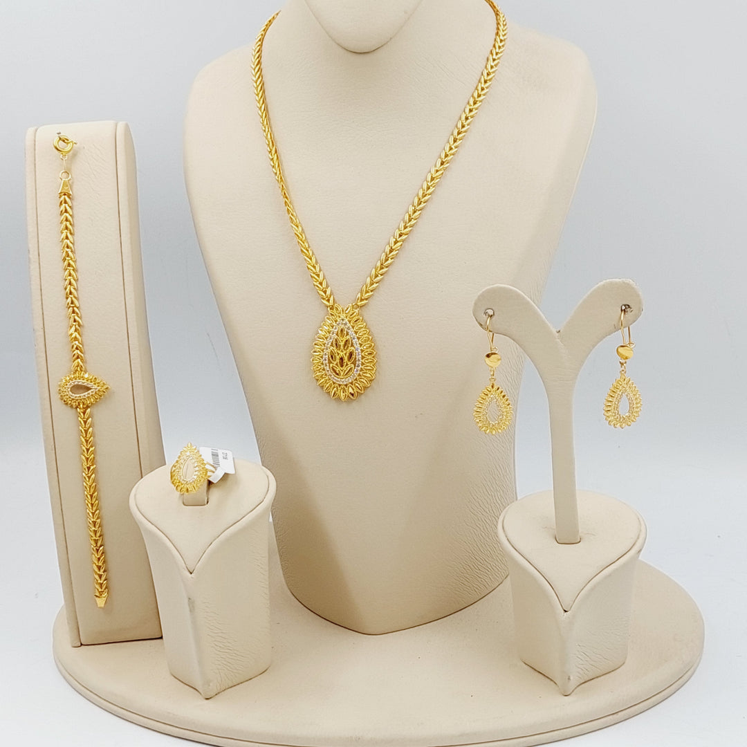 21K Gold Four Pieces Spike Set by Saeed Jewelry - Image 6