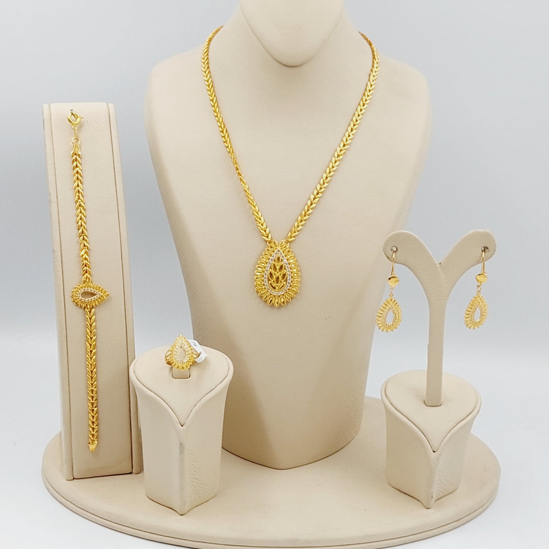 21K Gold Four Pieces Spike Set by Saeed Jewelry - Image 1