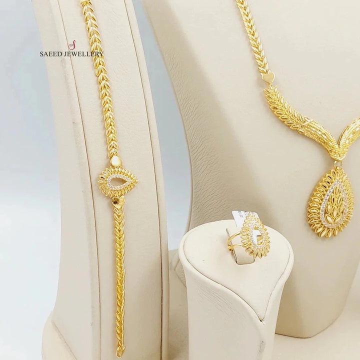 21K Gold Four Pieces Spike Set by Saeed Jewelry - Image 2