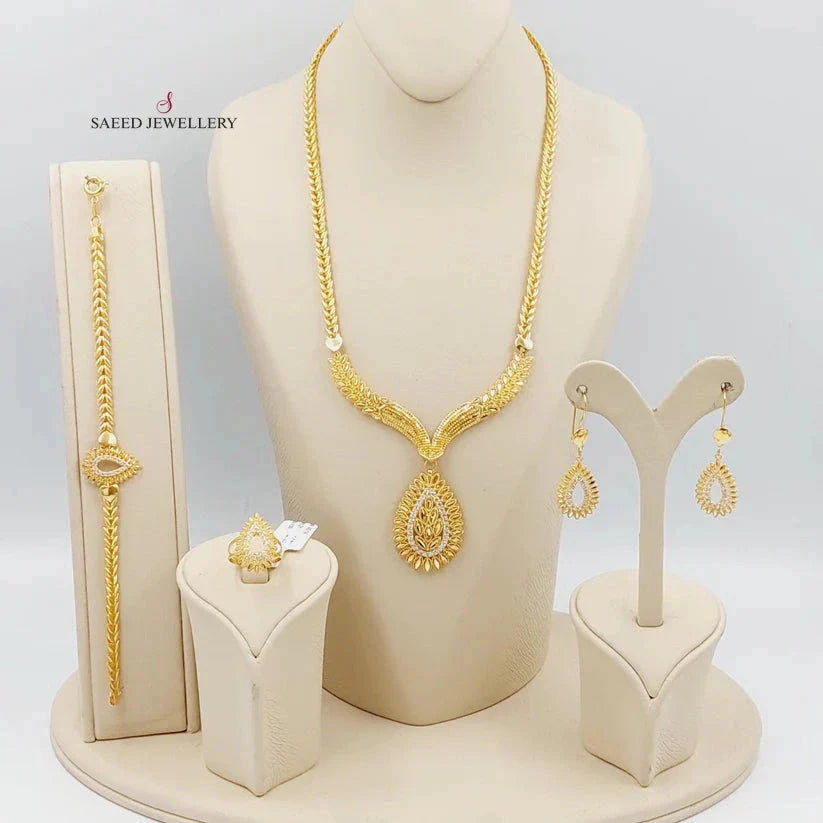 21K Spike Set Made of 21K Yellow Gold by Saeed Jewelry-27263