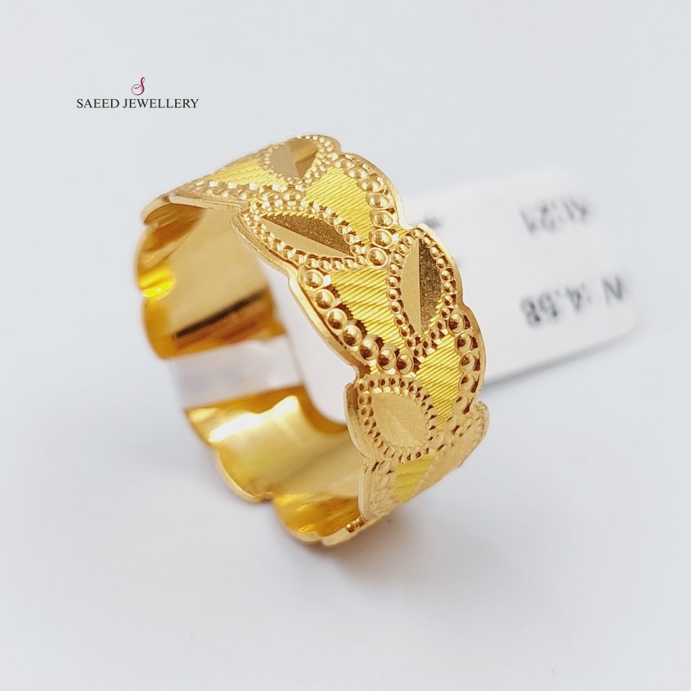 21K Gold Spike Wedding Ring by Saeed Jewelry - Image 2