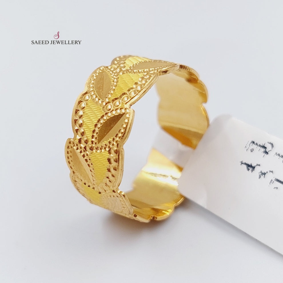 21K Gold Spike Wedding Ring by Saeed Jewelry - Image 1