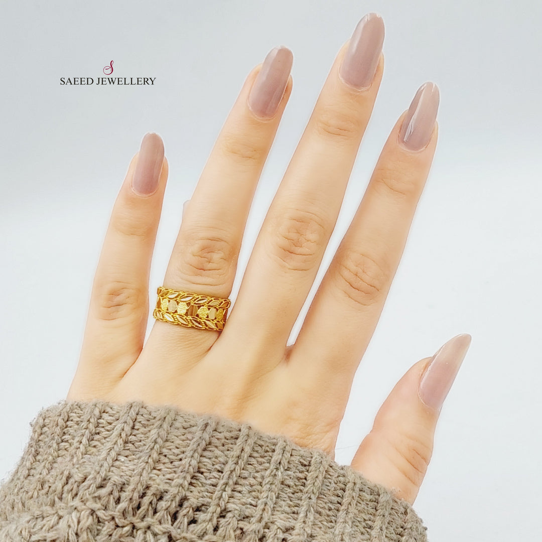 21K Gold Spike Wedding Ring by Saeed Jewelry - Image 5