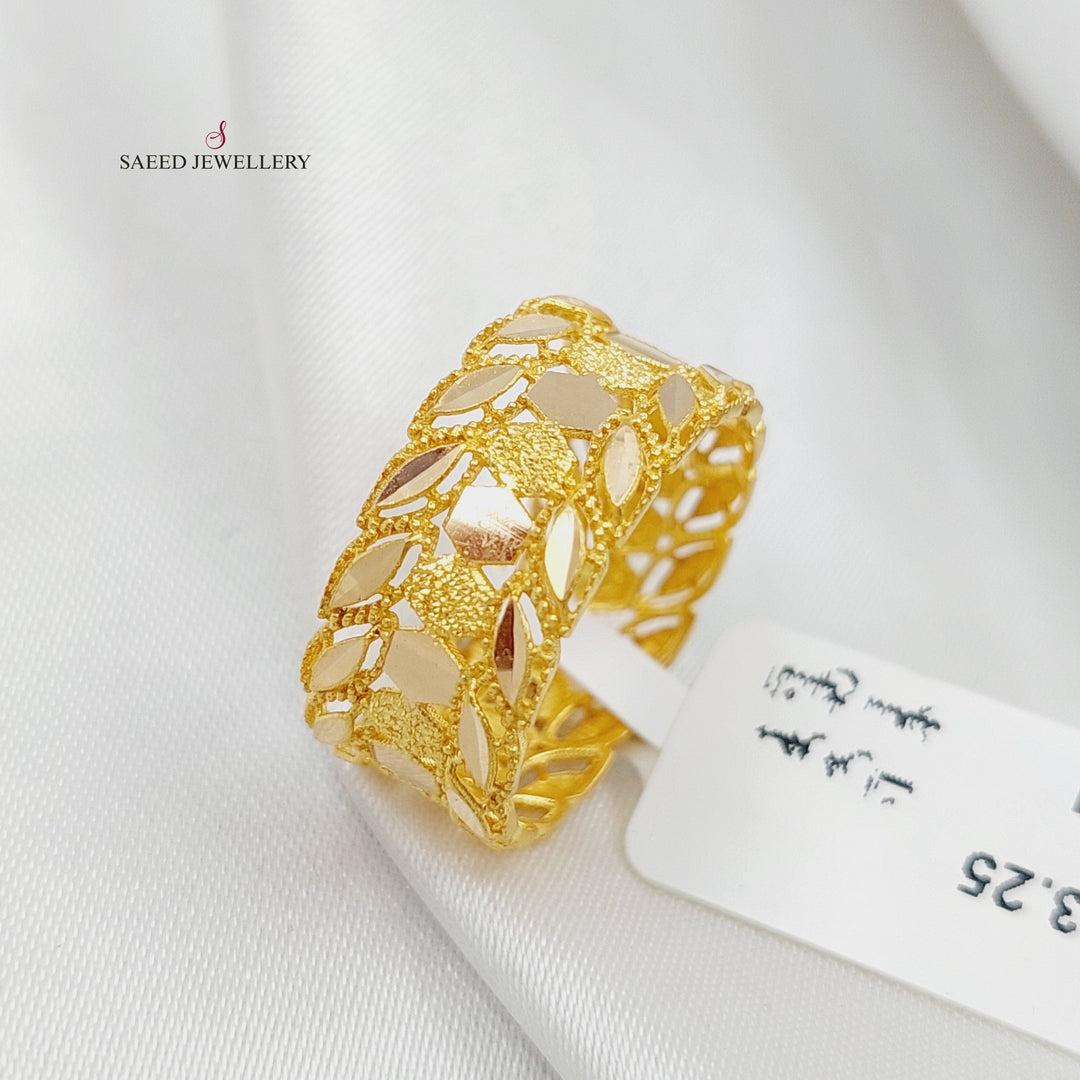 21K Gold Spike Wedding Ring by Saeed Jewelry - Image 3