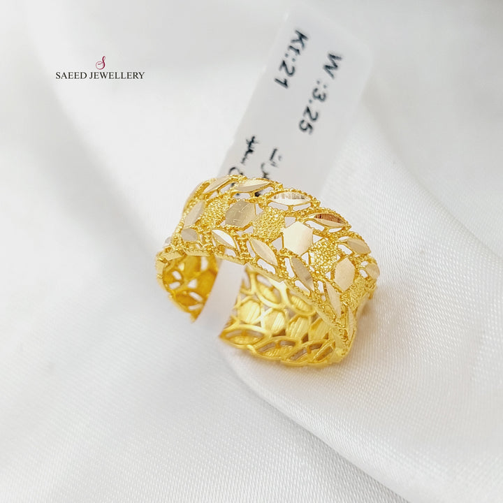 21K Gold Spike Wedding Ring by Saeed Jewelry - Image 1