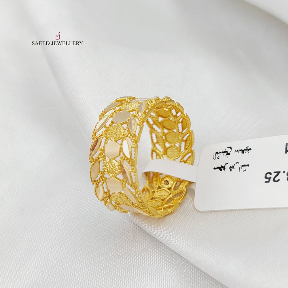 21K Spike Wedding Ring Made of 21K Yellow Gold by Saeed Jewelry-25363