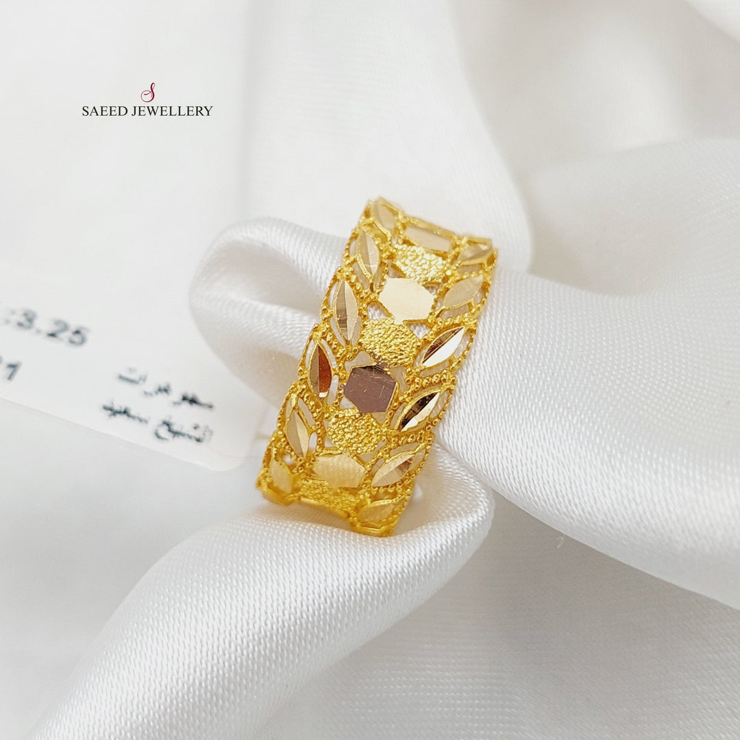 21K Spike Wedding Ring Made of 21K Yellow Gold by Saeed Jewelry-25367