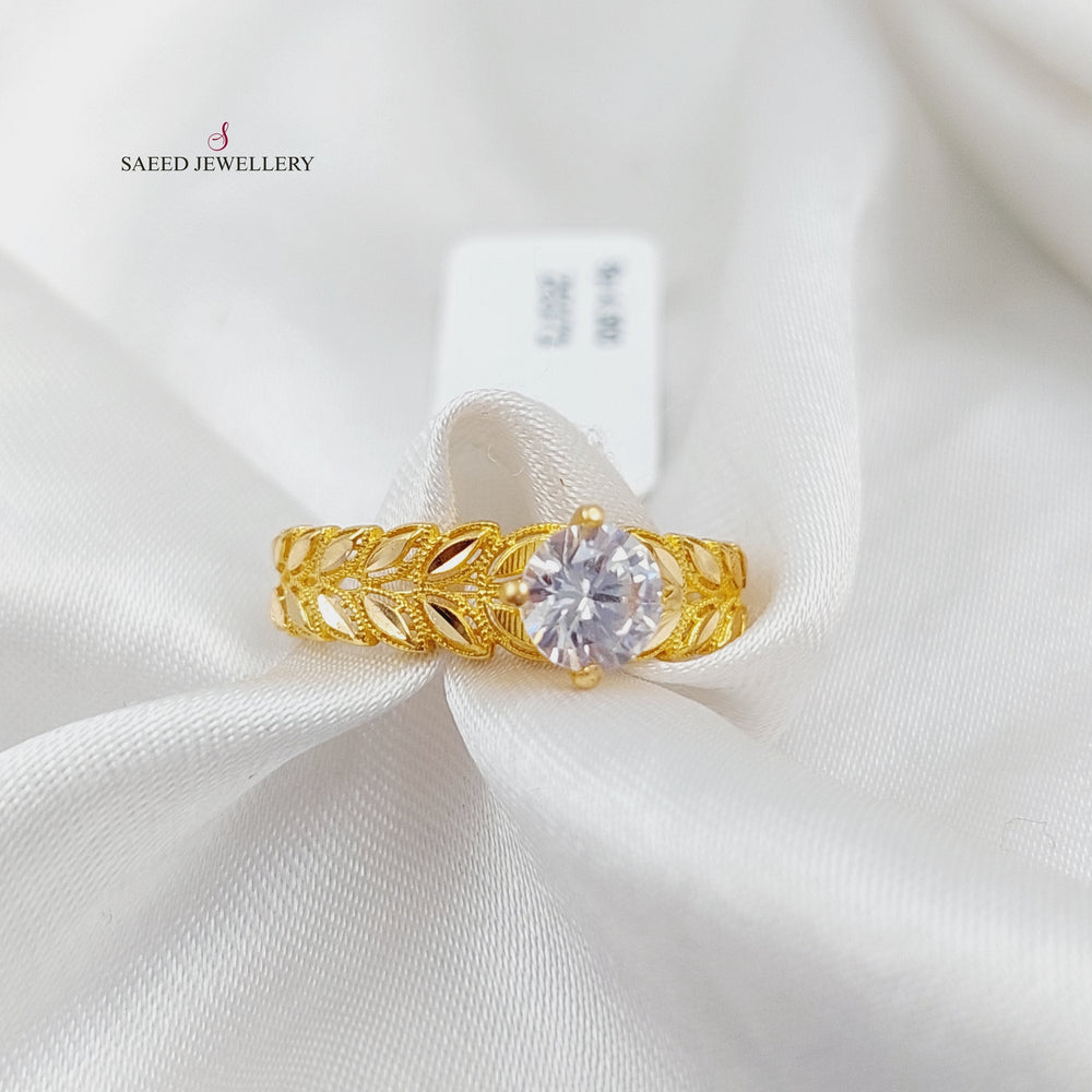 21K Spike Wedding Ring Made of 21K Yellow Gold by Saeed Jewelry-25373