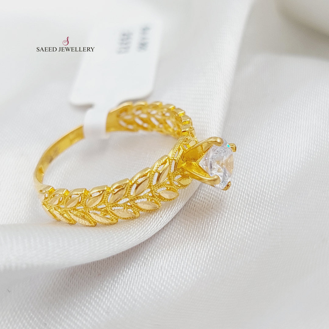 21K Spike Wedding Ring Made of 21K Yellow Gold by Saeed Jewelry-25373