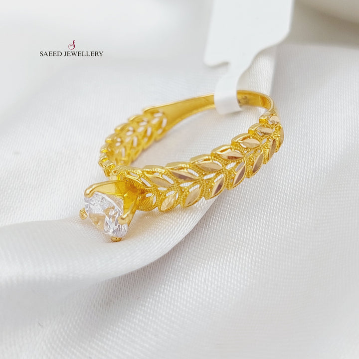 21K Spike Wedding Ring Made of 21K Yellow Gold by Saeed Jewelry-25373