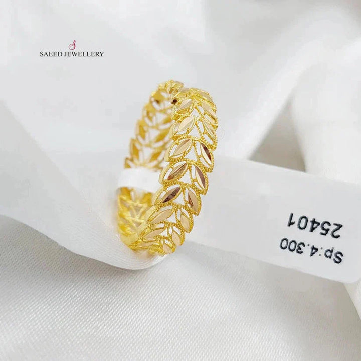 21K Gold Spike Wedding Ring by Saeed Jewelry - Image 3