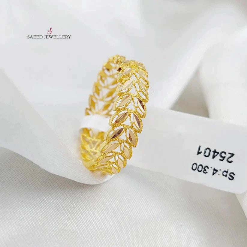 21K Spike Wedding Ring Made of 21K Yellow Gold by Saeed Jewelry-25401