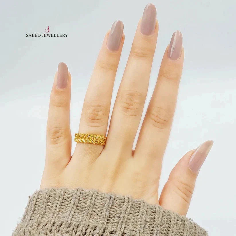 21K Spike Wedding Ring Made of 21K Yellow Gold by Saeed Jewelry-25401