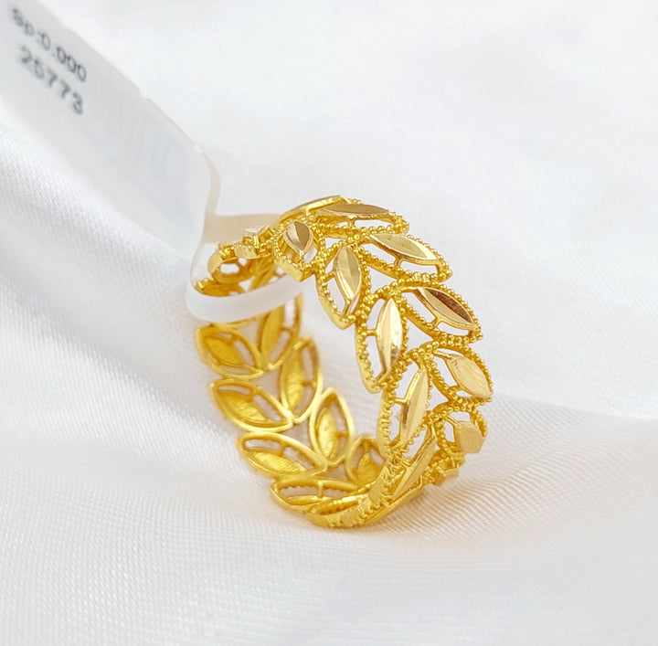 21K Gold Spike Wedding Ring by Saeed Jewelry - Image 3