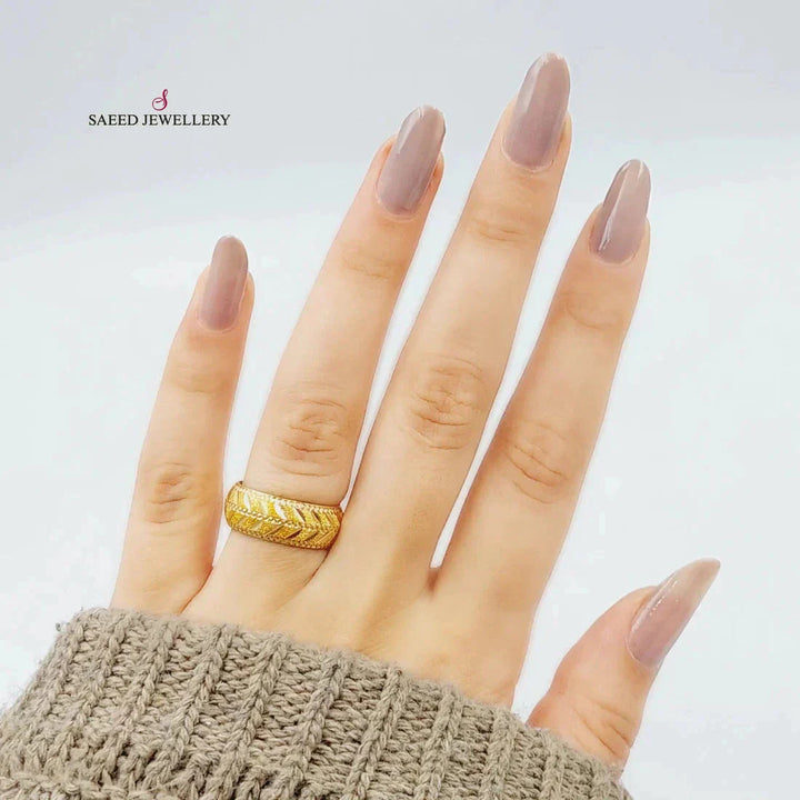 21K Spike Wedding Ring Made of 21K Yellow Gold by Saeed Jewelry-26156