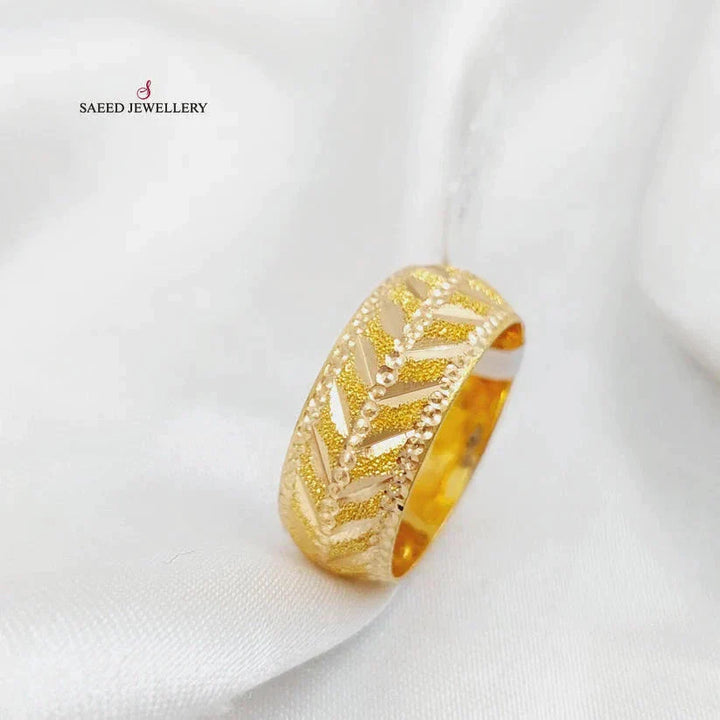 21K Spike Wedding Ring Made of 21K Yellow Gold by Saeed Jewelry-26156