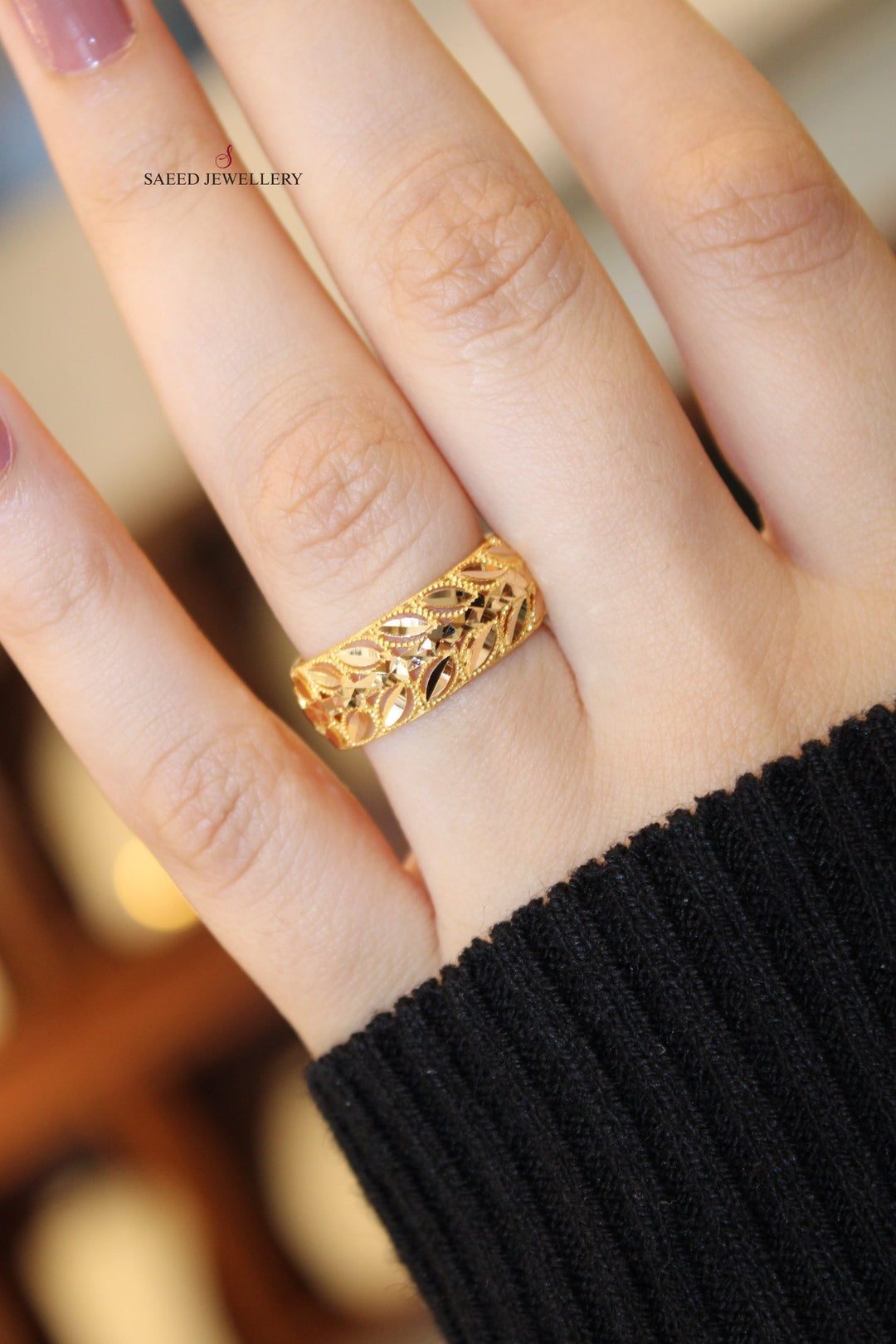 21K Gold Spike Wedding Ring by Saeed Jewelry - Image 5