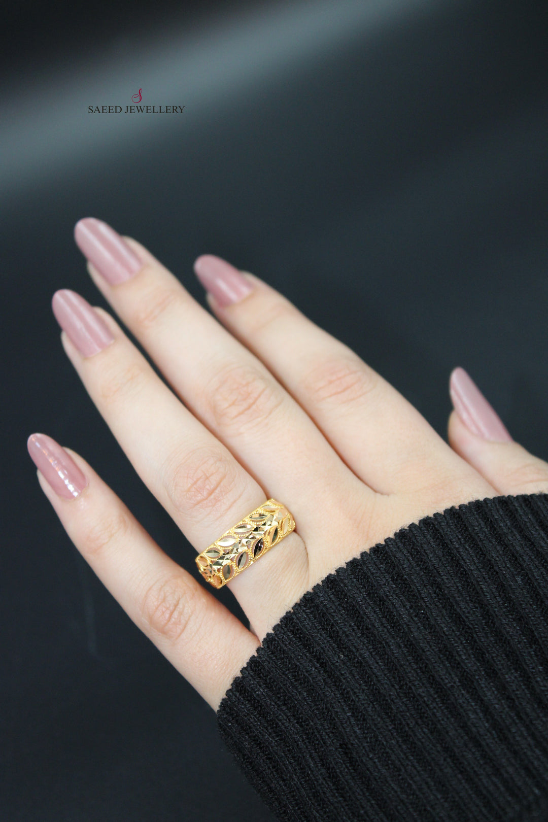 21K Gold Spike Wedding Ring by Saeed Jewelry - Image 8