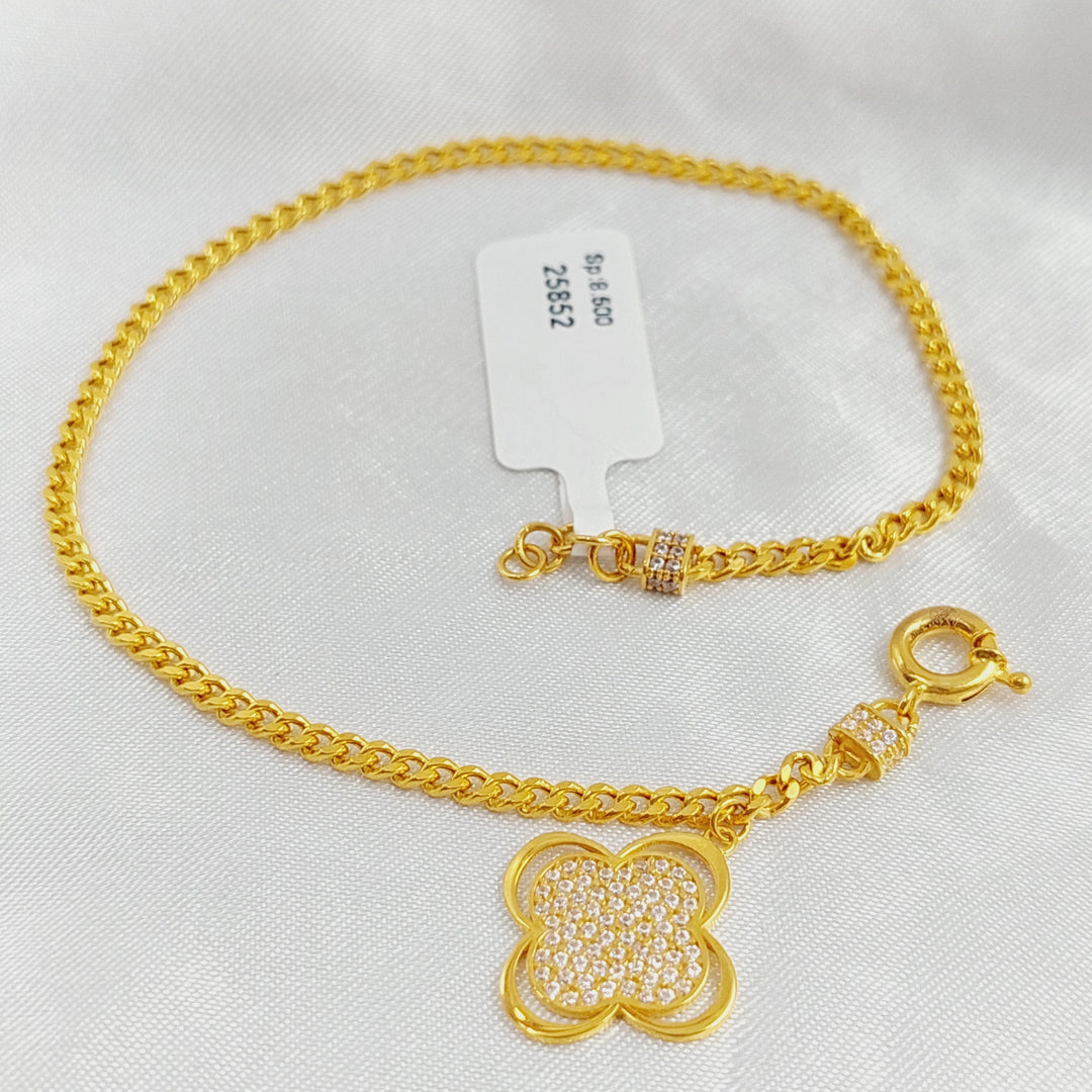 21K Gold 21K Clover Anklet by Saeed Jewelry - Image 1