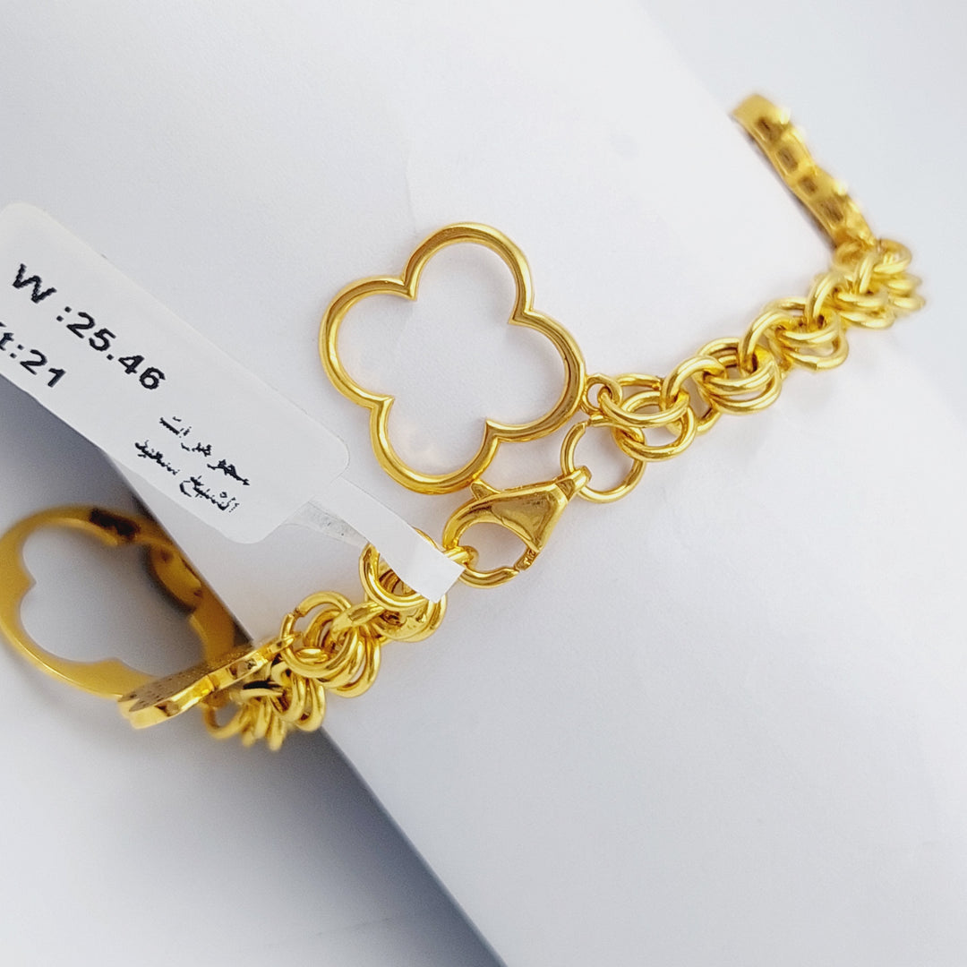 21K Gold 21K Clover Bracelet by Saeed Jewelry - Image 9